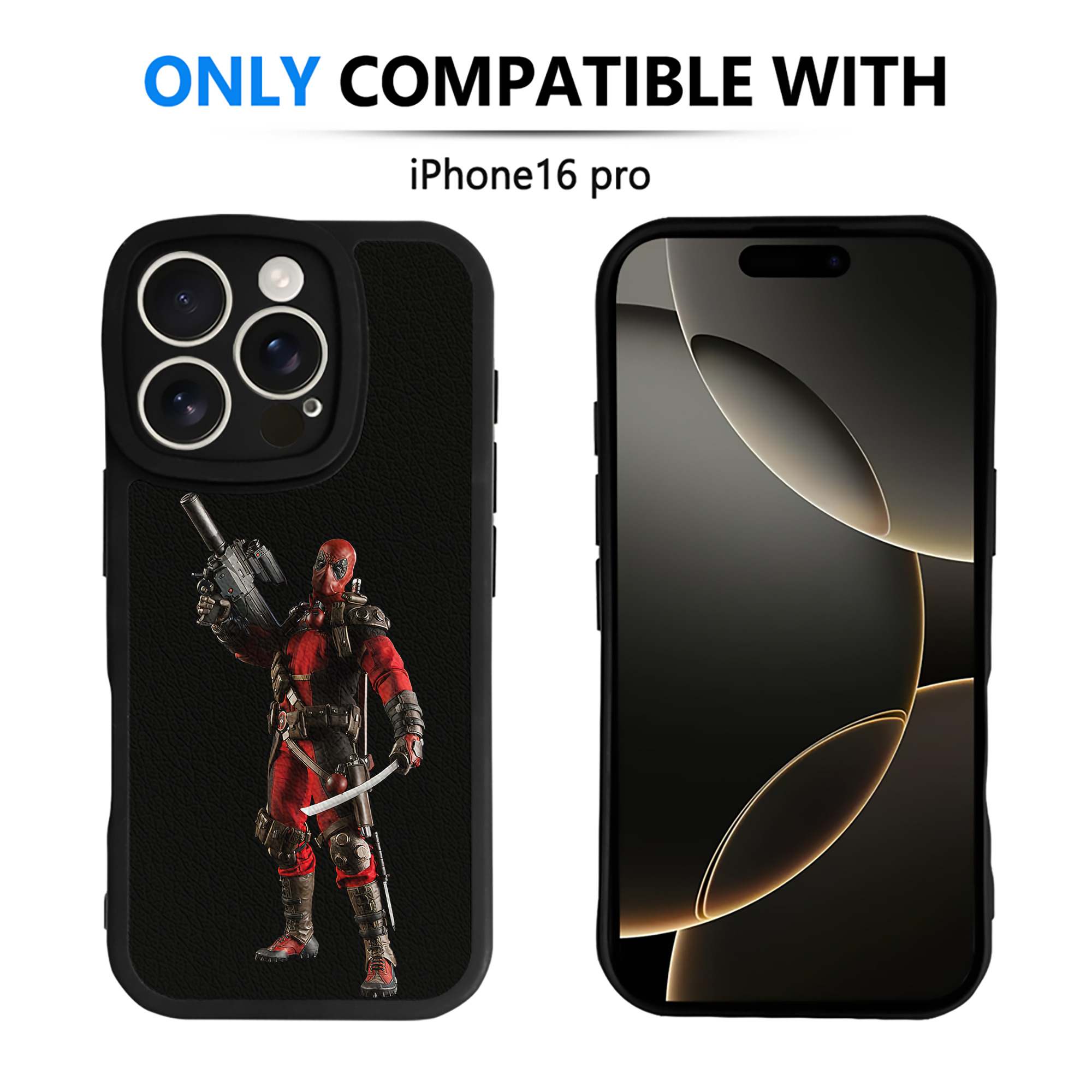 （画像用） Deadpool デッドプール 【iPhone 16シリーズ対応】シリコンスマホケース（レザー調） 材質：シリコン